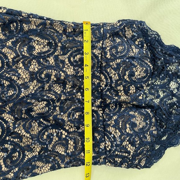 Sequin Heart Lace Halter Bodycon Homecoming Dress Navy Blue & Nude Siz… - Picture 5 of 7
